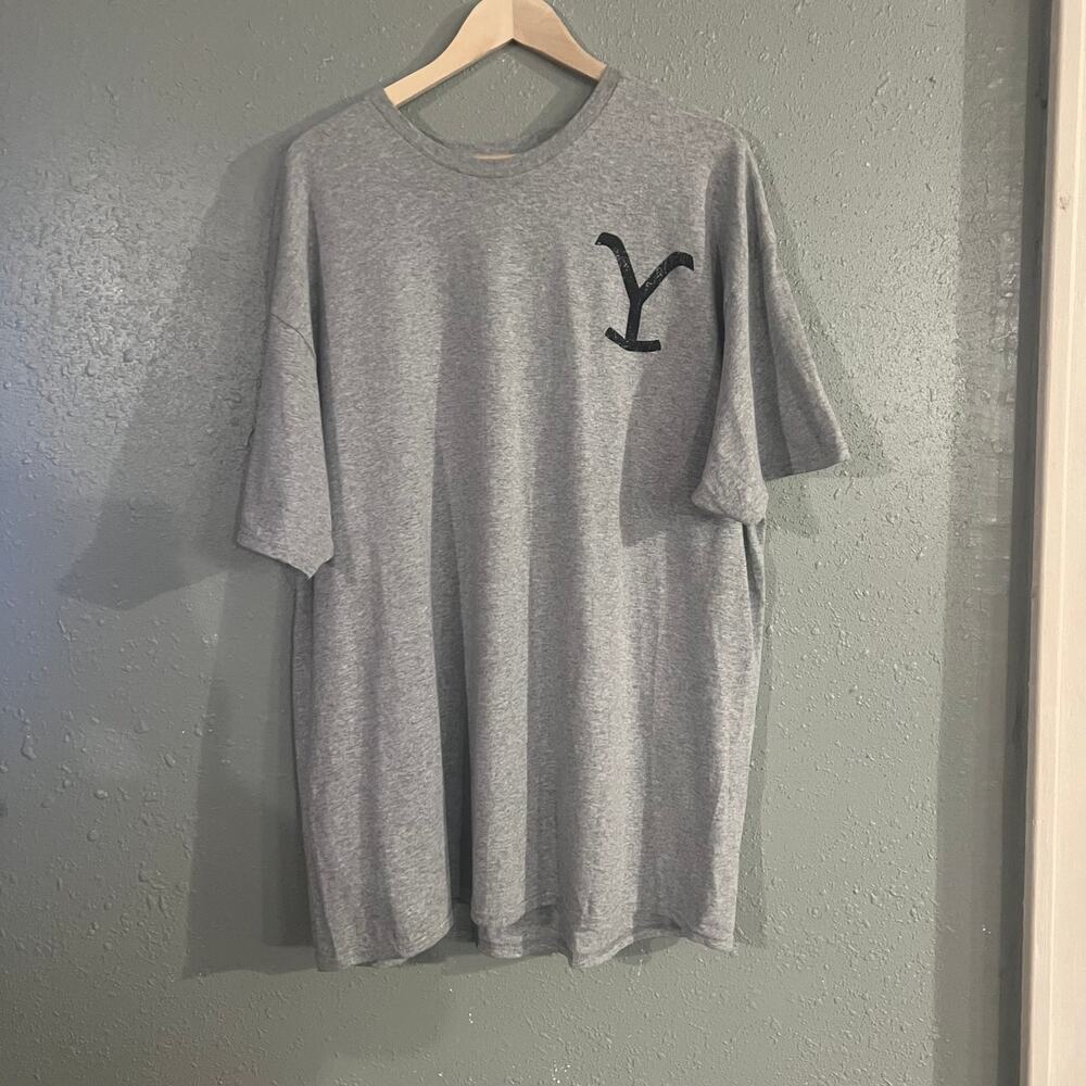 NWT Yellowstone T Shirt 2XL Grey Unisex "Ride For The Brand" Rip western Cowboy